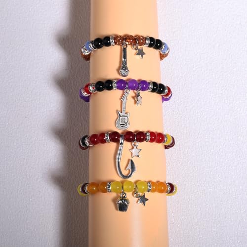 GINAZL Five Night at Freddy Bracelets FNAF Bracelet,4 pcs Freddy Bonnie Chica Foxy Bracelet FNAF Stuff Merch Valentins Day Gifts for Teen Horror Movie Gifts - Image 2
