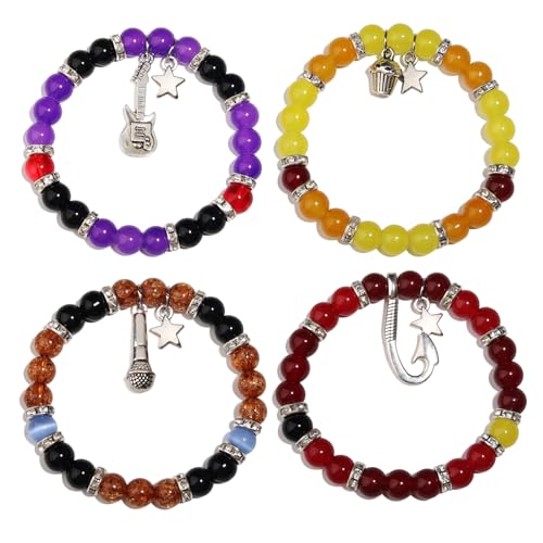 GINAZL Five Night at Freddy Bracelets FNAF Bracelet,4 pcs Freddy Bonnie Chica Foxy Bracelet FNAF Stuff Merch Valentins Day Gifts for Teen Horror Movie Gifts - Image 1