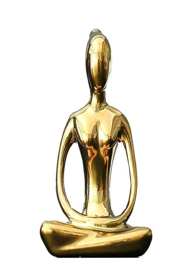 LSBDJDL Yoga Statue Meditation Zen Decor Gold Meditation Yoga Statue Meditation Statue Yoga Statue for Home Decor Yoga Statue Yoga Girl Statue Yoga Lover's Gift (Gold) (M) - Image 1