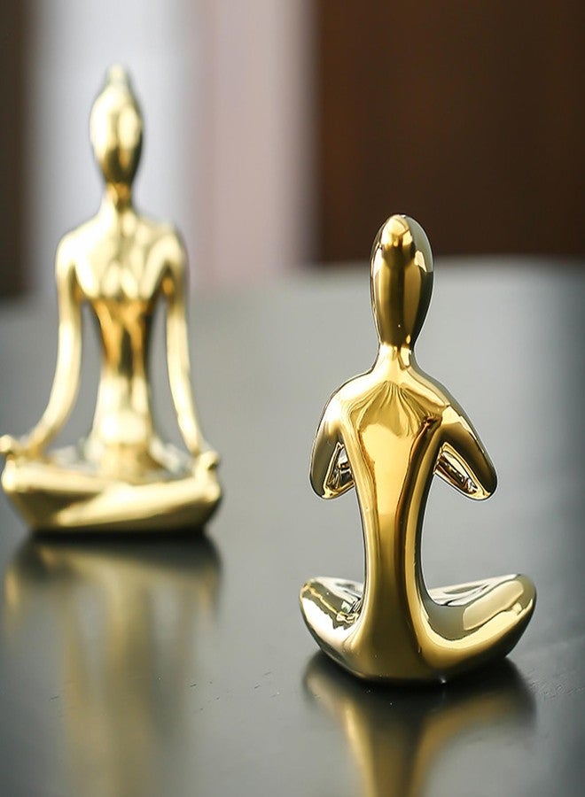 LSBDJDL Yoga Statue Meditation Zen Decor Gold Meditation Yoga Statue Meditation Statue Yoga Statue for Home Decor Yoga Statue Yoga Girl Statue Yoga Lover's Gift (Gold) (M) - Image 4