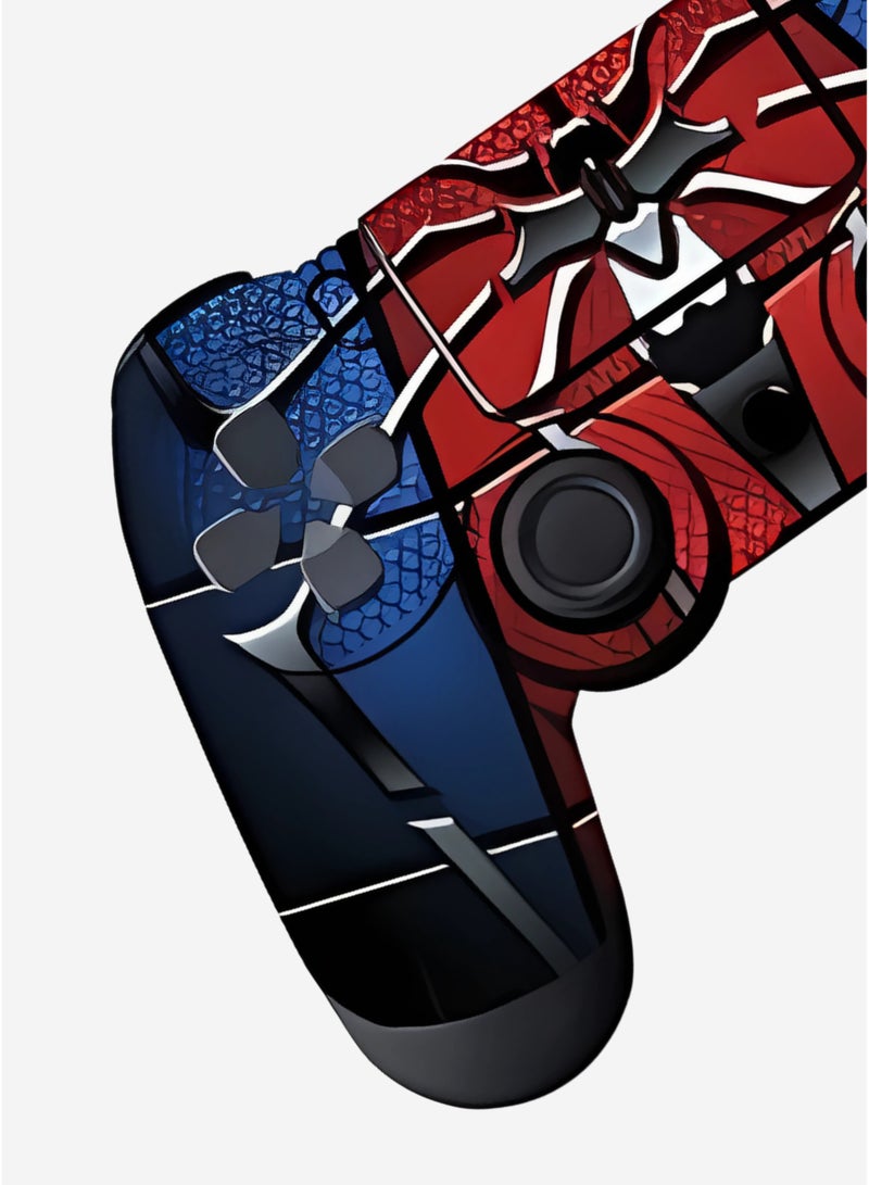 صن شاين تريد وورلد وحدة تحكم Dualshock اللاسلكية لـ PS4 - لوحة ألعاب لاسلكية عالية الجودة بطبعة عنكبوت باللونين الأحمر والأسود، بتصميم مريح وتحكم دقيق - Image 2