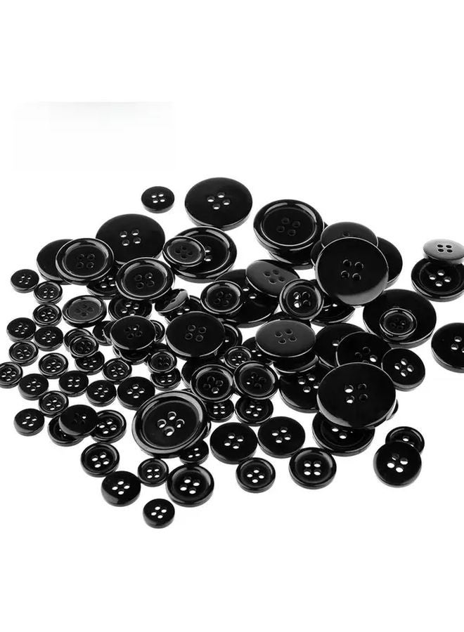 100pcs Heavy Duty Sewing Buttons 4 Hole Craft Buttons Smooth Edges 5 Sizes Sewing Knitting Quilting Jewelry Making - Image 2