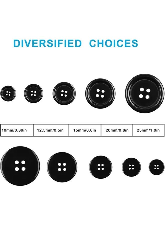 100pcs Heavy Duty Sewing Buttons 4 Hole Craft Buttons Smooth Edges 5 Sizes Sewing Knitting Quilting Jewelry Making - Image 4