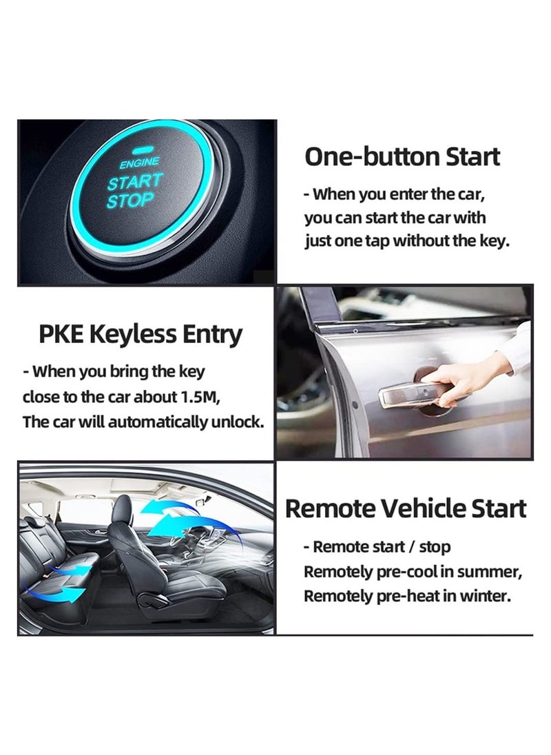 MR.SMART - 12V Car Passive Keyless Entry System PKE Engine Starter Push Button Vehicles Start/Stop Kit Safe Lock with 2 Smart Key - Image 1