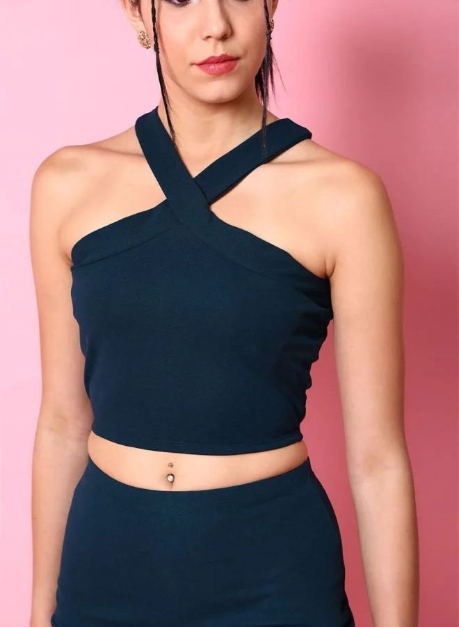 مرفوعة Women Regular Fit Solid Sleeveless Mid Rise Top and Skirt Co-Ord Set