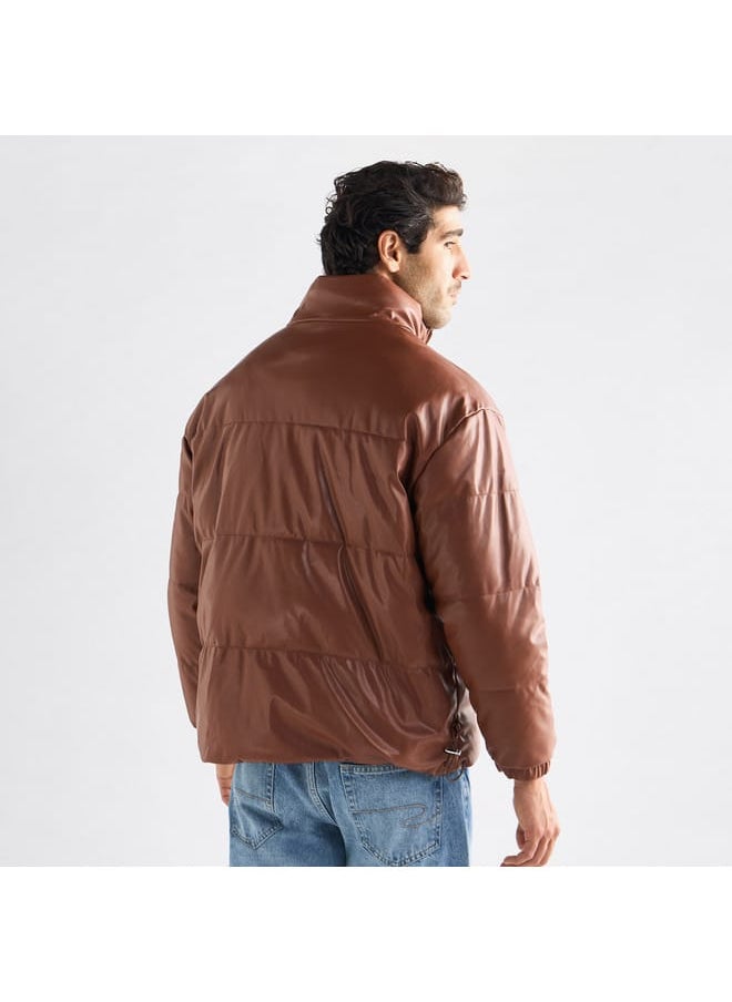 FAV - Quilted Puffer Jacket with Long Sleeves and Zip Closure - Image 1