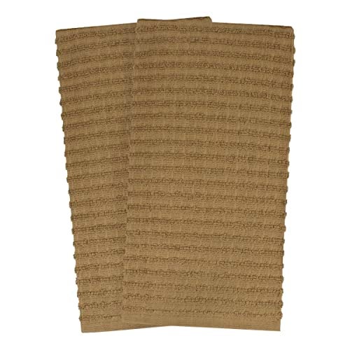 Ritz Royale Collection 100% Combed Terry Cotton, Highly Absorbent, Oversized, Kitchen Towel Set, 28" x 18", 2-Pack, Solid Mocha Brown - Image 2