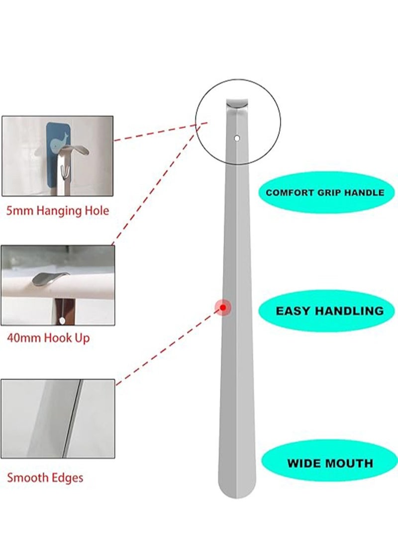 Apustim 2 Pieces Of Long Handle Shoe Horns，Suitable For The Elderly，Stainless Steel Boot Shoe Horns，Extra Long Shoe Horns，Suitable For Boys And Girls（42CM）  - Image 3