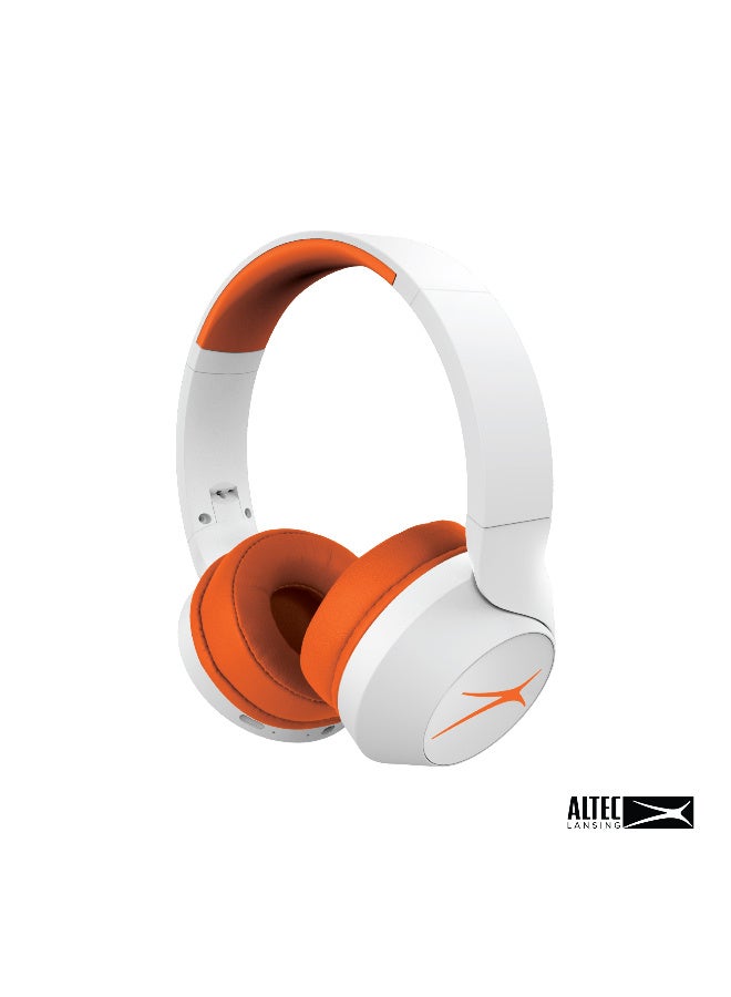Altec Lansing Wireless Over-Ear Headphones, 85dB Volume Limited, 15-Hour Playtime, IPX4 Splashproof, Foldable Bluetooth Headset for School, Travel, and Tablets - Orange - Image 1