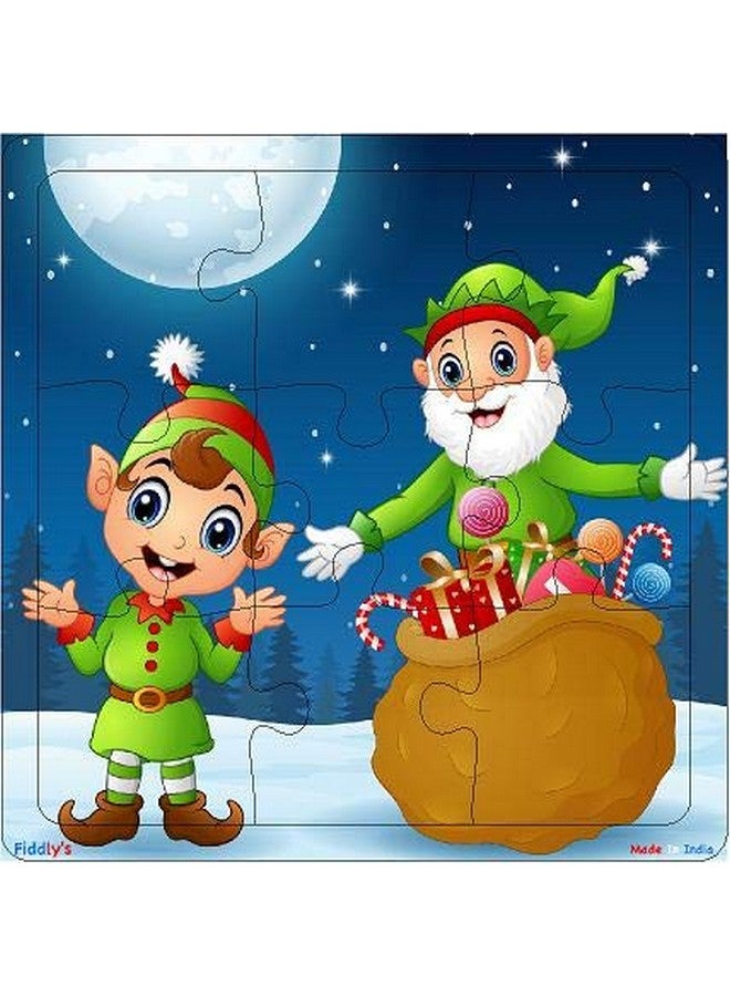 Fiddlys Wooden Jigsaw Puzzles for Kids & Children - 9 Pieces (Christmas Pack of 4) Age 3+ - Image 2