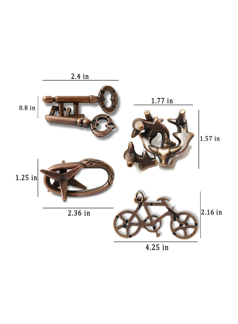 GROWSTEADY Pieces Brain Teaser Puzzles Metal Cast Puzzle Games Toys Highly Difficult Adult Puzzles IQ Educational Box for Teens  - Image 3