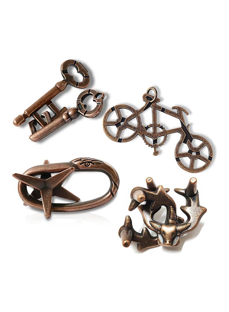 GROWSTEADY Pieces Brain Teaser Puzzles Metal Cast Puzzle Games Toys Highly Difficult Adult Puzzles IQ Educational Box for Teens  - Image 1