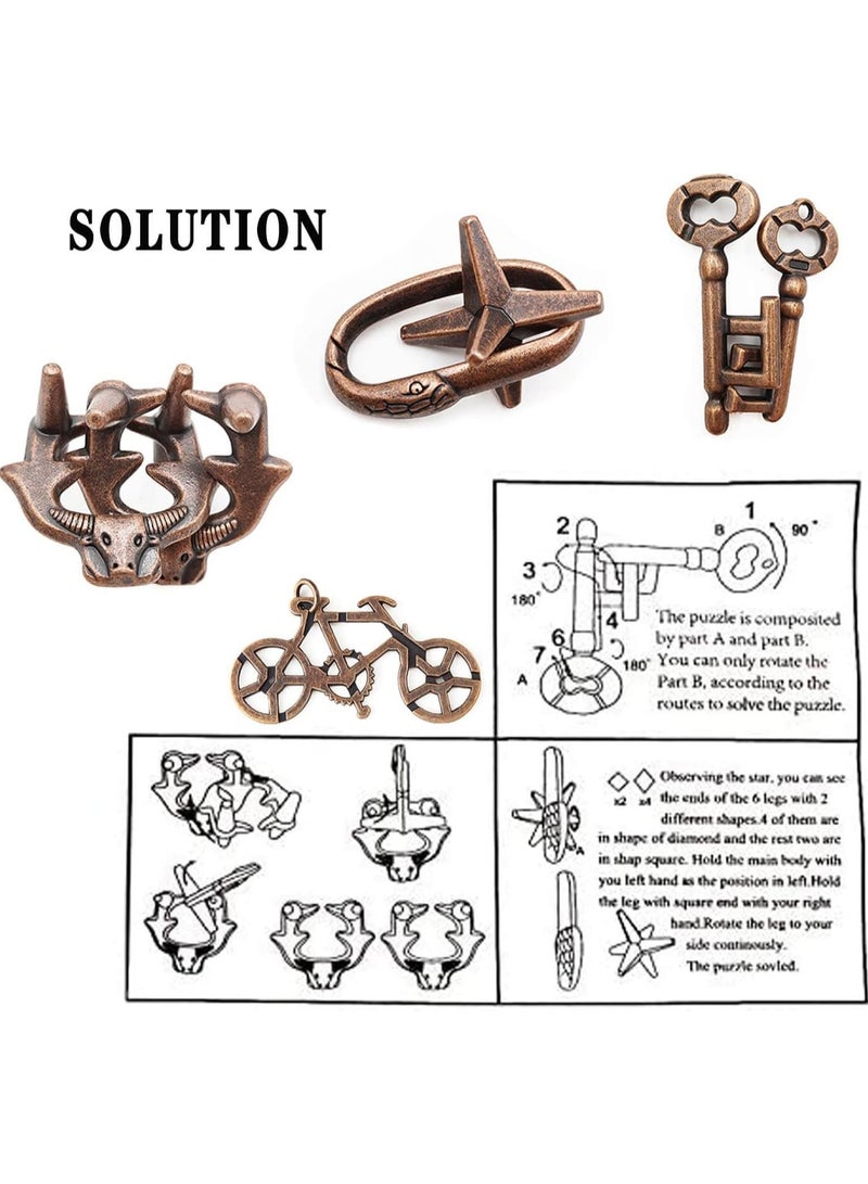 GROWSTEADY Pieces Brain Teaser Puzzles Metal Cast Puzzle Games Toys Highly Difficult Adult Puzzles IQ Educational Box for Teens  - Image 5