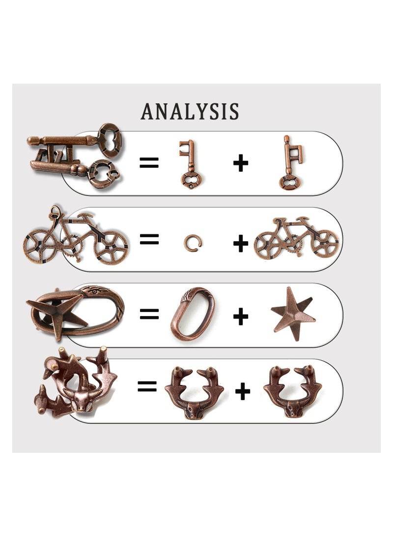 GROWSTEADY Pieces Brain Teaser Puzzles Metal Cast Puzzle Games Toys Highly Difficult Adult Puzzles IQ Educational Box for Teens  - Image 4