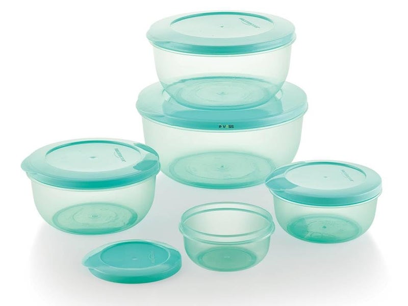 INVOSS Clear Green BPAFree Plastic Food Storage Containers Airtight Freezer Fridge Safe Multipurpose 5Pack 290ml 580ml 1000ml 1700ml 2700ml - Image 2