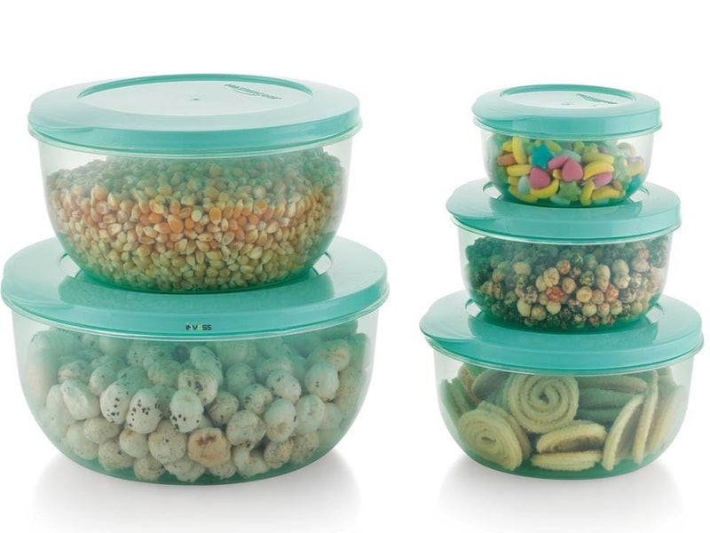 INVOSS Clear Green BPAFree Plastic Food Storage Containers Airtight Freezer Fridge Safe Multipurpose 5Pack 290ml 580ml 1000ml 1700ml 2700ml - Image 5