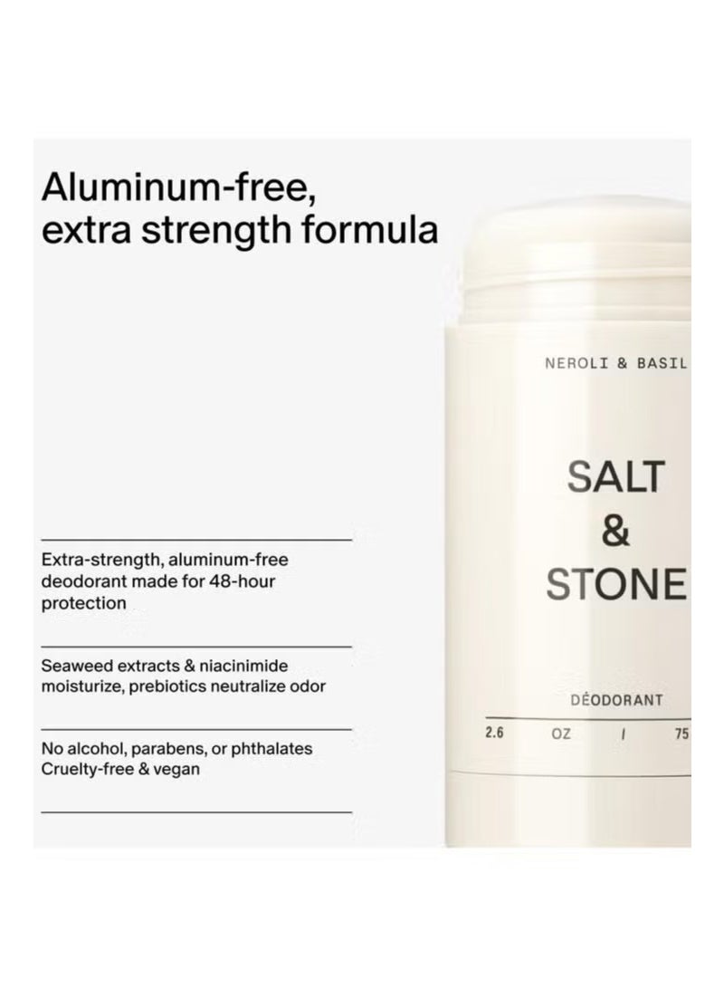 Salt & Stone Deodorant | Extra Strength Natural  Deodorant for Women & Men | Aluminum Free with Seaweed Extracts, Shea Butter & Probiotics (Neroli & Basil) - Image 2