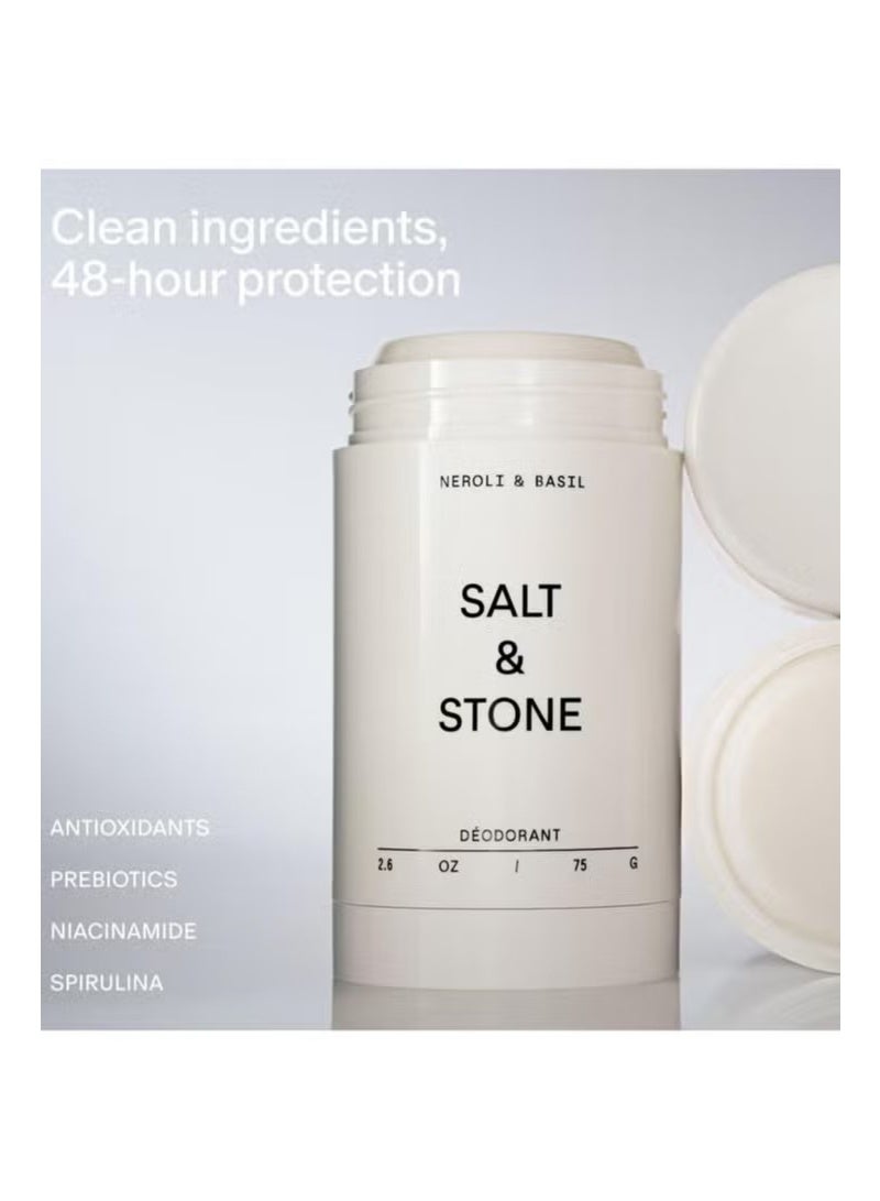 Salt & Stone Deodorant | Extra Strength Natural  Deodorant for Women & Men | Aluminum Free with Seaweed Extracts, Shea Butter & Probiotics (Neroli & Basil) - Image 4