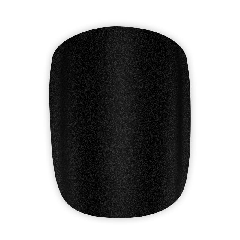 EchiQ Black Short False Press On Nails Full Cover Artificial Acrylic Predesigned Nails Matte Faux Nails Tips for Daily Salon Quality Fake Gel Nails 24pcs - Image 5