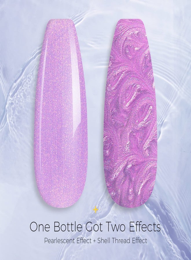 BURANO Pearl Gel Nail Polish - Purple Mermaid Glitter, Shell Thread Sparkle Shimmer UV LED Gel Polish LW6 - Image 3