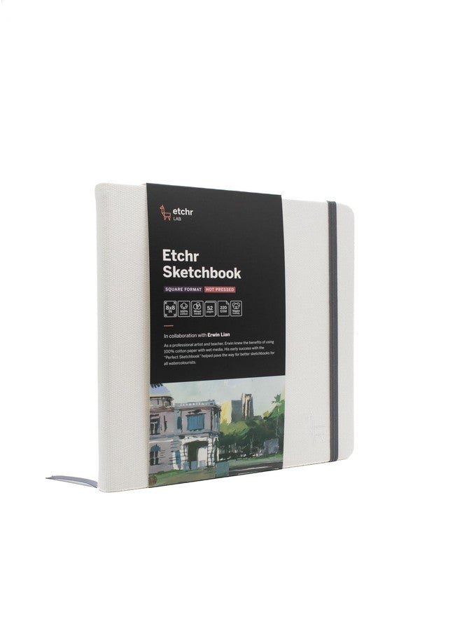 Etchr Mixed Media Hardbound Sketchbook - Hot Press, Square, 8" x 8", 100 lb - Image 2