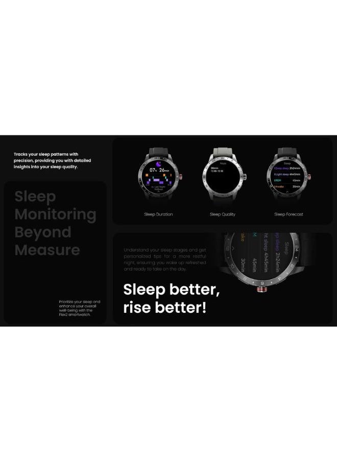 HiFuture Flex2 Smart Wireless calling Watch, 1.39" FHD Display, 100+ Sports Modes, IP68 Waterproof, 10-Day Battery, FTFLX2