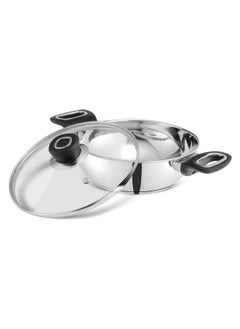 VINOD Vinod Veneto Stainless Steel Cookware Set of 2 | 1.7 Litre Kadai, 1.5 Litre Saucepan with Glass Lid | Stylish Ergonomic Hanldes | Induction Base | 2 Year Warranty - Silver  - Image 4
