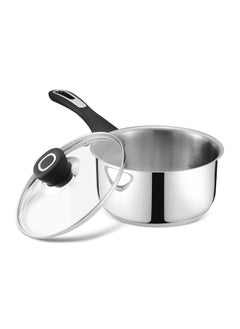 VINOD Vinod Veneto Stainless Steel Cookware Set of 2 | 1.7 Litre Kadai, 1.5 Litre Saucepan with Glass Lid | Stylish Ergonomic Hanldes | Induction Base | 2 Year Warranty - Silver  - Image 5