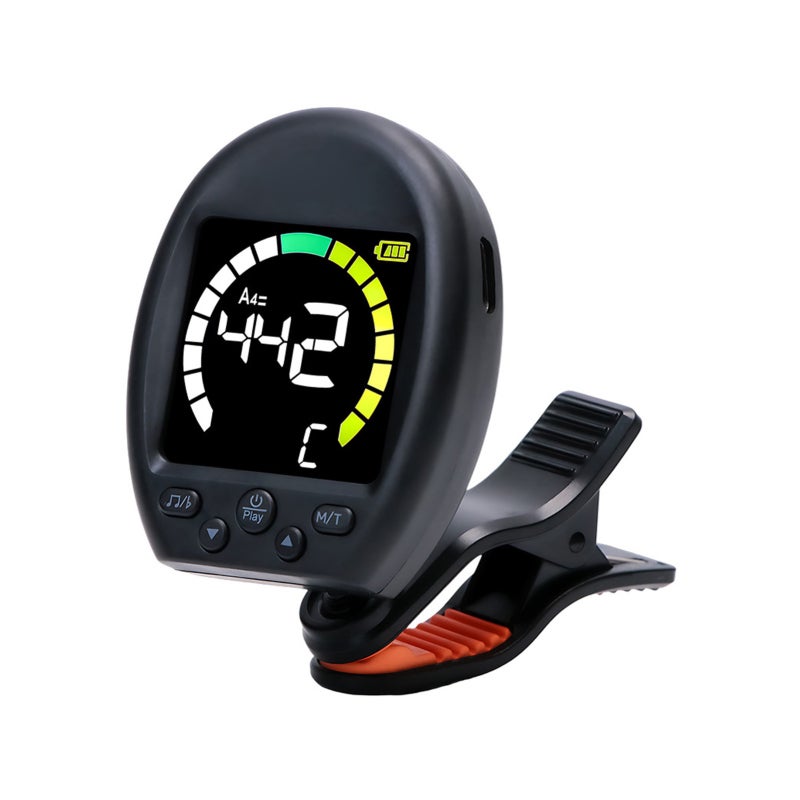 Meideal Chromatic Clip-On Tuner With Vibrant LCD Display 360-Degree Rotating Clip - High Accuracy Digital Metronome Tuner for Guitar Bass Violin Ukulele - Image 2
