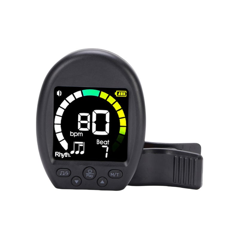 Meideal Chromatic Clip-On Tuner With Vibrant LCD Display 360-Degree Rotating Clip - High Accuracy Digital Metronome Tuner for Guitar Bass Violin Ukulele - Image 3