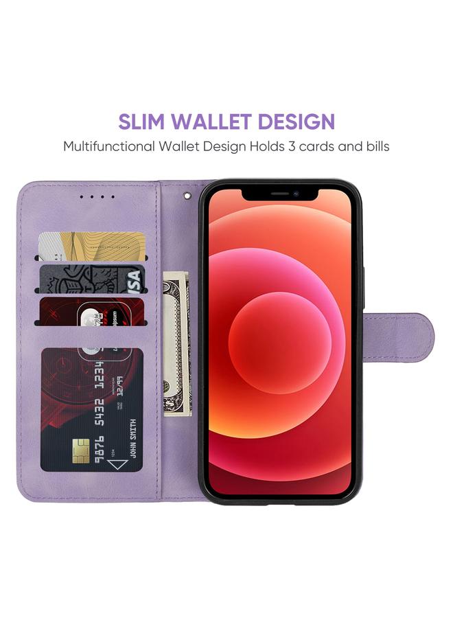 Zaboon Case For iPhone 12 mini Skin Feel Geometric Lines Leather Phone Case - Image 3