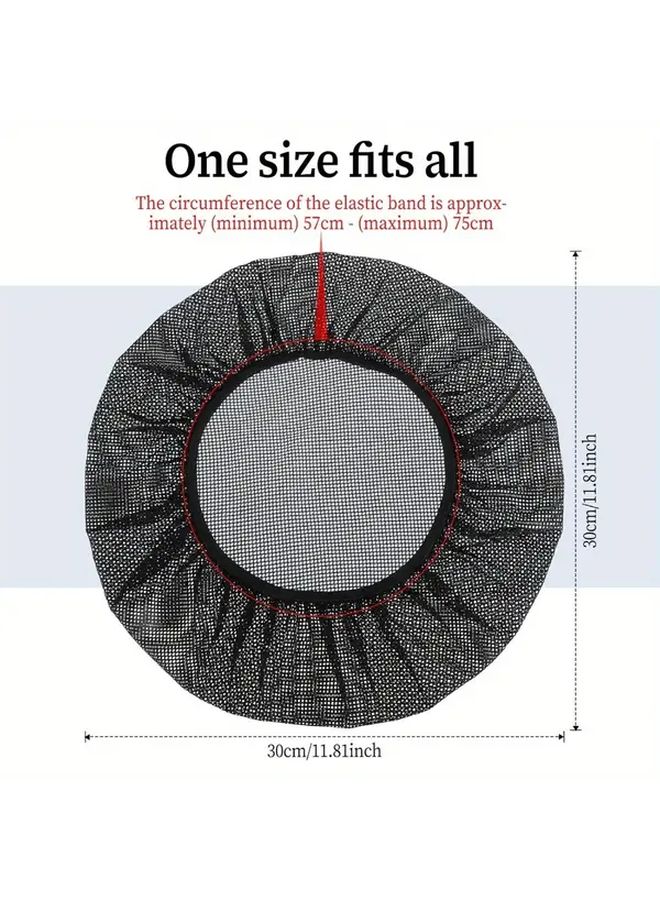 عبوتان من قبعات الطاهي السوداء القابلة للتنفس شبكات الشعر القابلة للتعديل بشبكة - Image 4