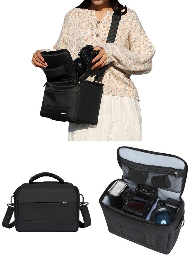 Camera Bag Padded Camera Shoulder Bag for Photographers, Waterproof Camera Bags & Cases for SLR DSLR, Lenses, Accessories - Image 1