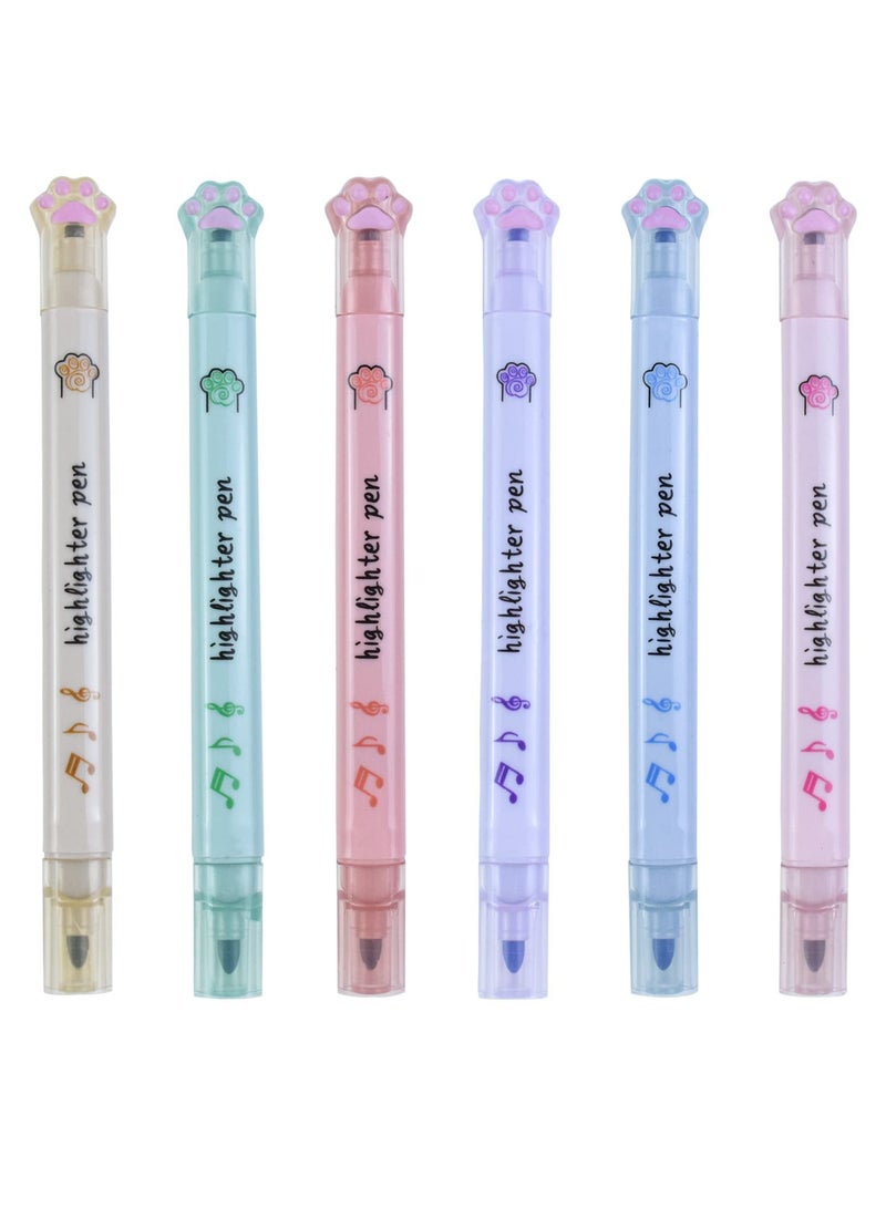SYOSI 12 PCS Kawaii Double Ended Highlighter Pens, Pastel Markers Color Highlighters, Fine Tip Highlighter Pens, Suitable for Students Writing Office School  - Image 1