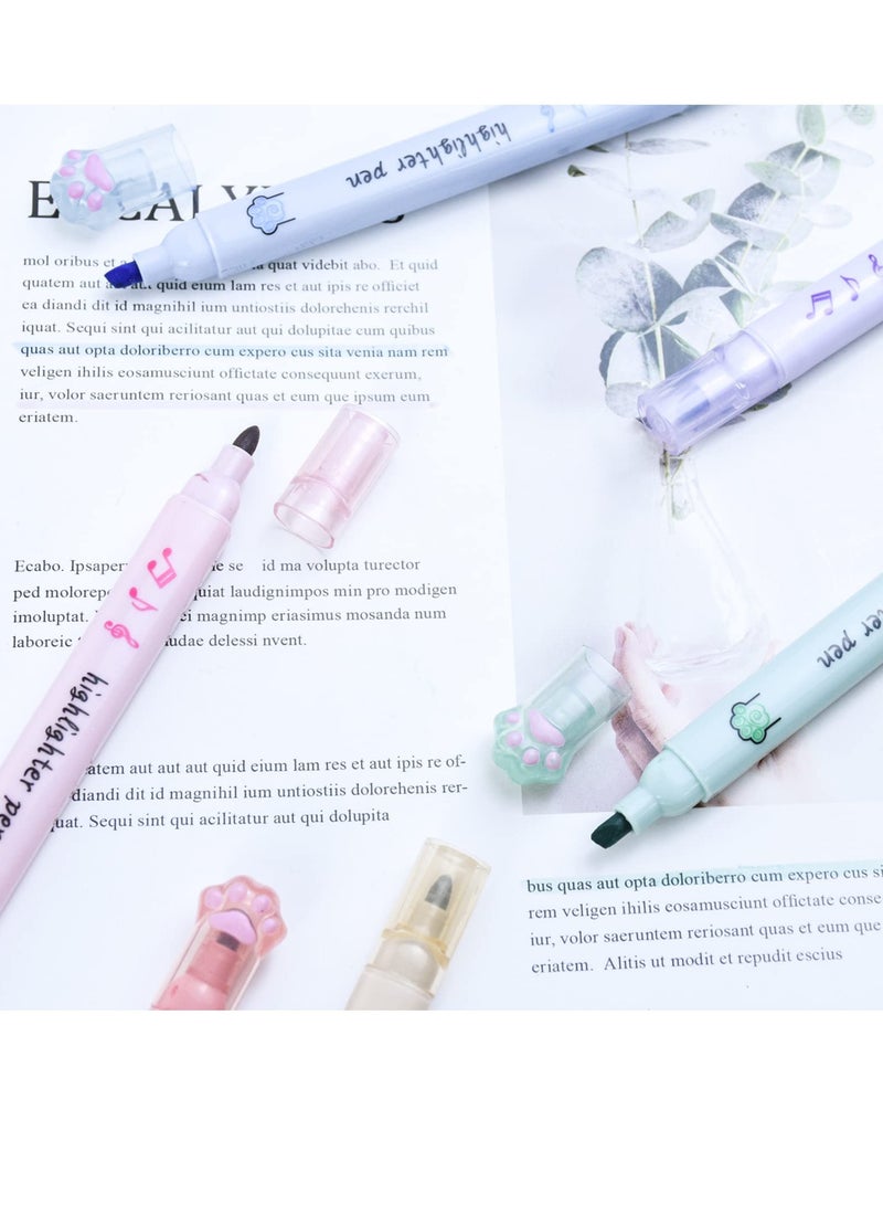 SYOSI 12 PCS Kawaii Double Ended Highlighter Pens, Pastel Markers Color Highlighters, Fine Tip Highlighter Pens, Suitable for Students Writing Office School  - Image 5
