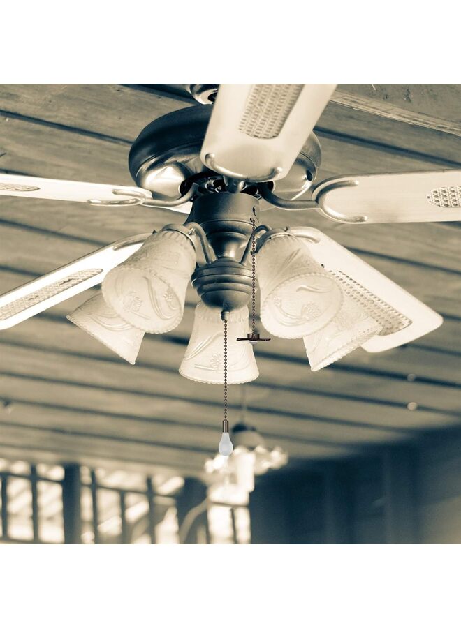 Ceiling Fan Pull Chain Extender, 12"Extra Long with Decorative Frosted Glass Bulb and Fan Cord, Fit All Standard 3mm Diameter Ceiling Fans and Light Fixtures Factory Pull for Ceiling  - Image 5
