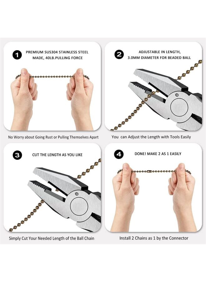 Ceiling Fan Pull Chain Extender, 12"Extra Long with Decorative Frosted Glass Bulb and Fan Cord, Fit All Standard 3mm Diameter Ceiling Fans and Light Fixtures Factory Pull for Ceiling  - Image 2