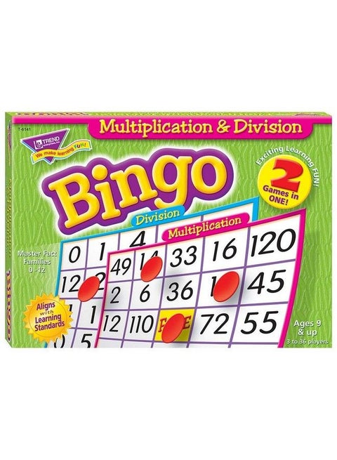: Multiplication & Division Bingo Game Exciting Way For All To Learn 2 Games In One! Play 8 Different Ways Great For Classrooms And At Home 2 To 36 Players For Ages 9 And Up