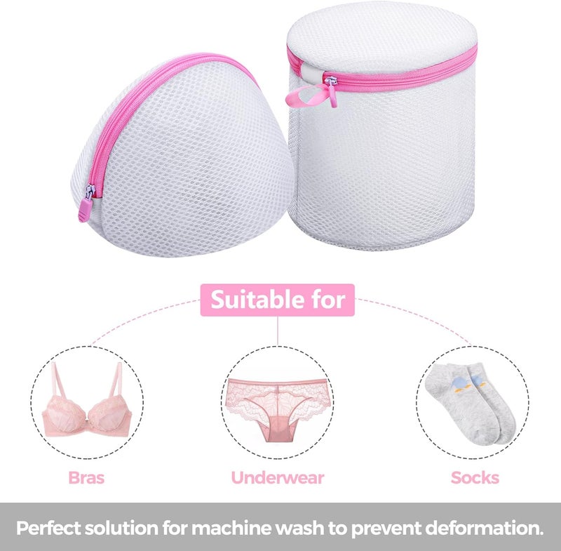 Set of 7 Laundry Bags Laundry Nets Laundry Bag Bra Washing Machine Laundry Bag for Sensitive Bra, Blouse, Underwear, Shoes, Baby Clothes, Wash Bag etc. (Pink, 1XL, 2L, 2M, 2BH) - Image 2