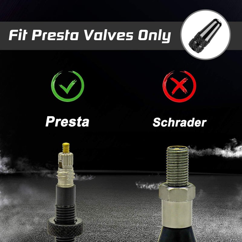 Cap Art Aluminum Alloy Bike Presta Valve Caps (5 Pack) - Black, Fit Presta/French Valves, No Tools Required - Image 5