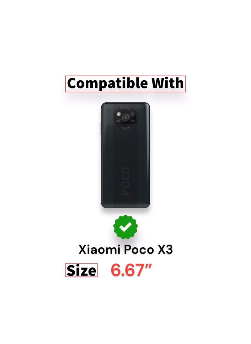 For Xiaomi Poco X3 Clear View Flip Case , Without Sensor , Stand Watching Position , Mirror Full Protection Cover Compatible With Xiaomi Poco X3 (6.67') (Blue)