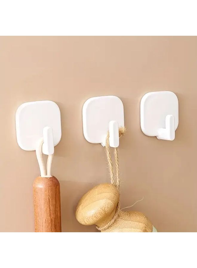 Heavy Duty Adhesive Wall Hooks 4pcs No Drill Moisture Resistant For Kitchen Bathroom - Image 3
