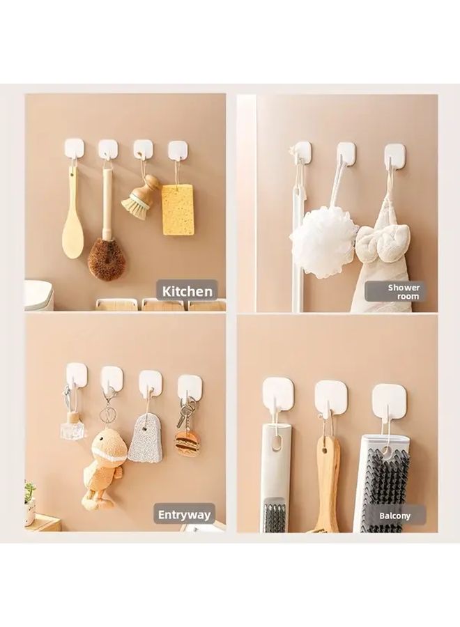 Heavy Duty Adhesive Wall Hooks 4pcs No Drill Moisture Resistant For Kitchen Bathroom - Image 5
