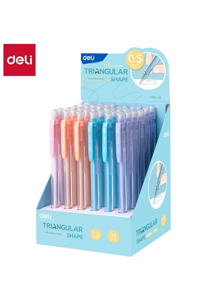 Deli Deli EU502-05 Mechanical Pencil 0.5mm Assorted Colors – ideal for exams, school, daily writing  - Image 1