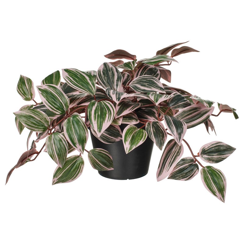 FEJKA Artificial Potted Plant, Green/Lilac Foliage, 12 cm Pot, Indoor/Outdoor - Image 1