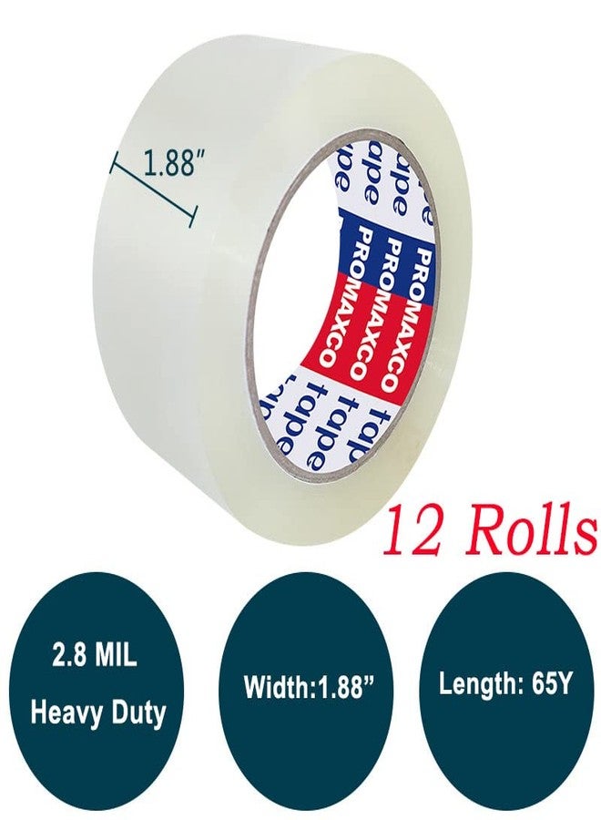 PROMAXCO Heavy Duty Packing Tape 12 Rolls, Clear, 2.8 mil, 65 Yards x 1.88 inch, Total 780Y, Ultra Strong, Refill for Packaging and Shipping - Image 2