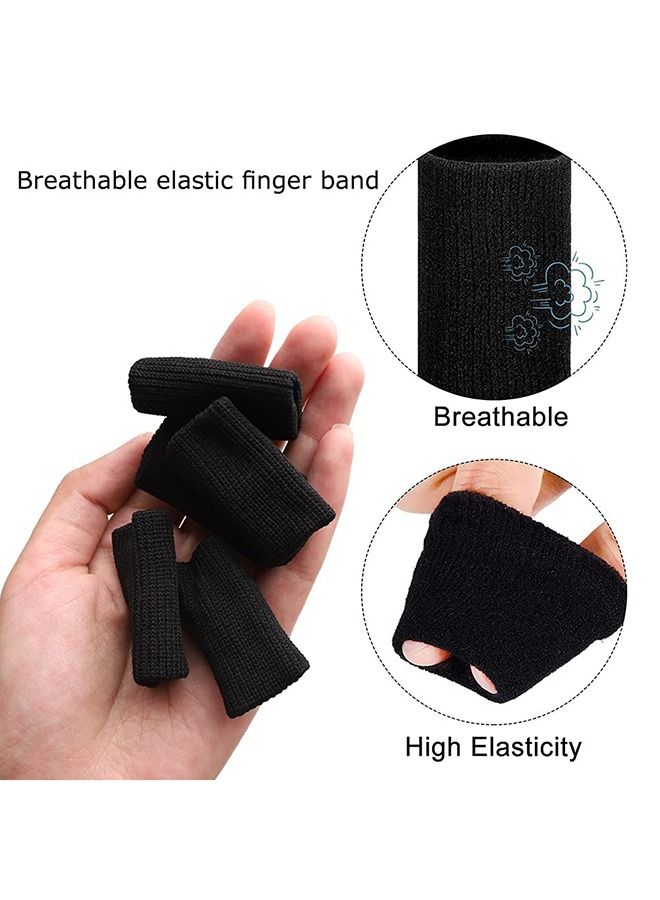 Arabest 10 PCS Finger Sleeves Protectors, Sport Finger Sleeves Thumb Brace Support Finger Brace Elastic Thumb Sleeves for Relieving Pain Arthritis Trigger Finger(Black)  - Image 5