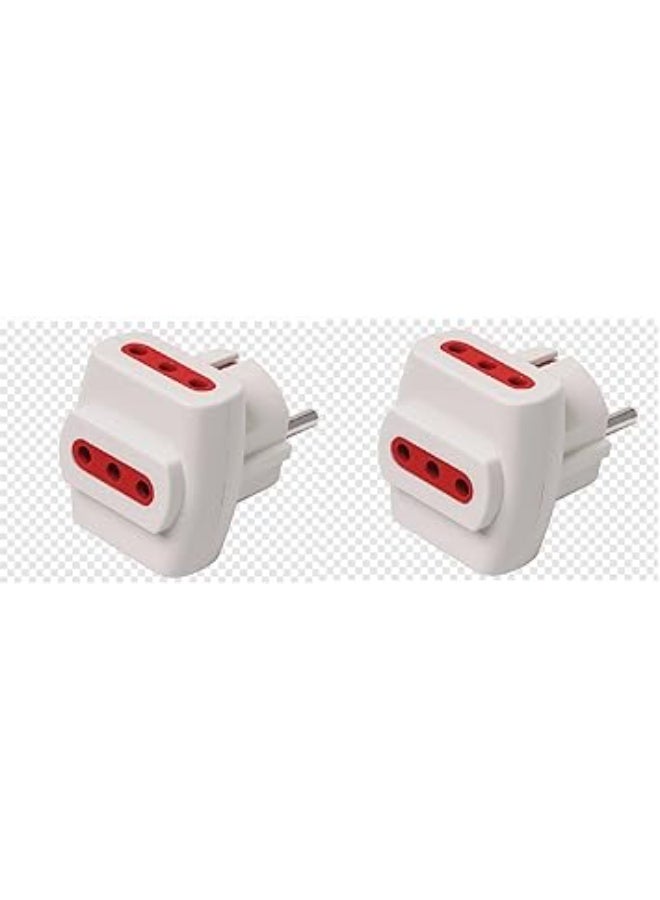 Power adapter with 2 outlet plugs