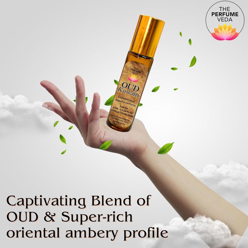 The Perfume Veda Oud Kuwaiti Attar with Agarwood Cedarwood Musk for Men and Women NonAlcoholic Rollon Long Lasting Fragrance Arabic Frgarance 10ML Pack - Image 2