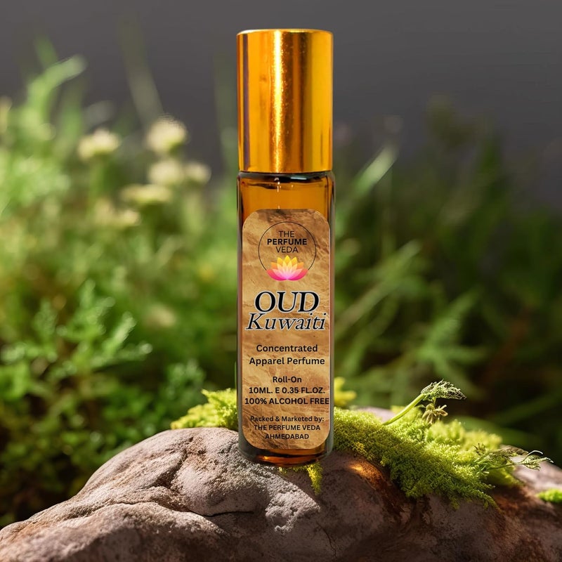 The Perfume Veda Oud Kuwaiti Attar with Agarwood Cedarwood Musk for Men and Women NonAlcoholic Rollon Long Lasting Fragrance Arabic Frgarance 10ML Pack - Image 1